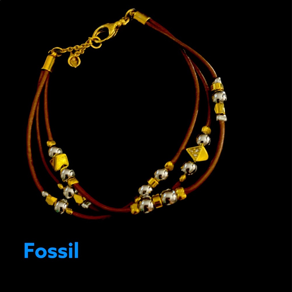 Fossil Leather Wrap Bracelet